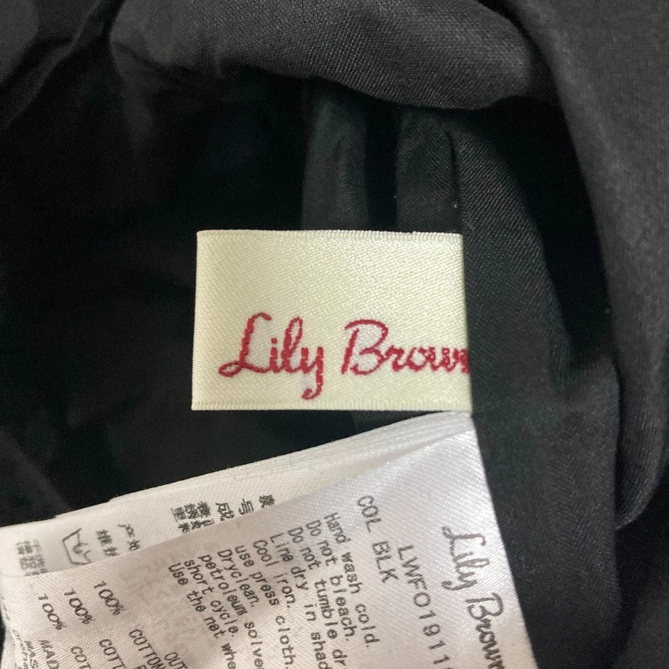 LILY BROWN JAPAN. Black Cotton Cutwork Dress