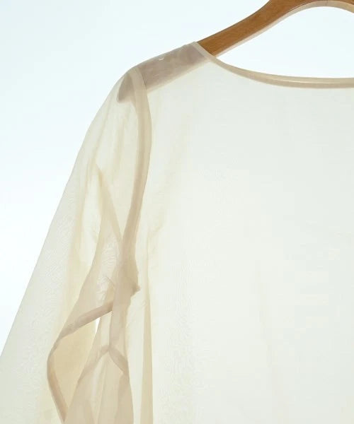 NOBLE JAPAN. Beige Semi-Sheer Long Sleeve PolyTech Nylon Top
