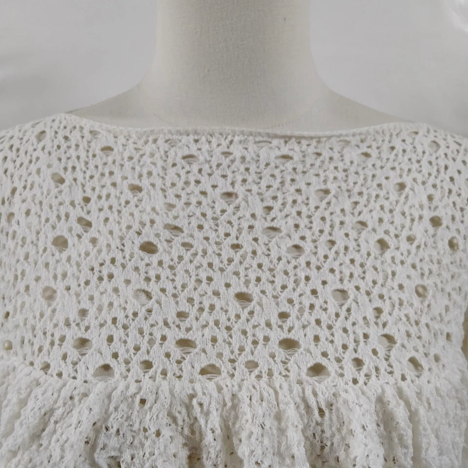 Chanel PARIS. White Cotton/Nylon Blend Top