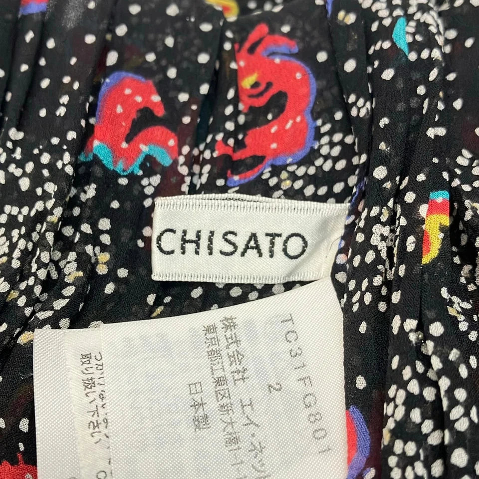 TSUMORI CHISATO JAPAN. Black Pink Multi Color Skirt