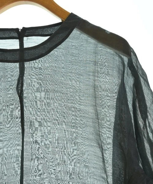 NOBLE JAPAN. Black Semi Sheer Linen Blend Blouse