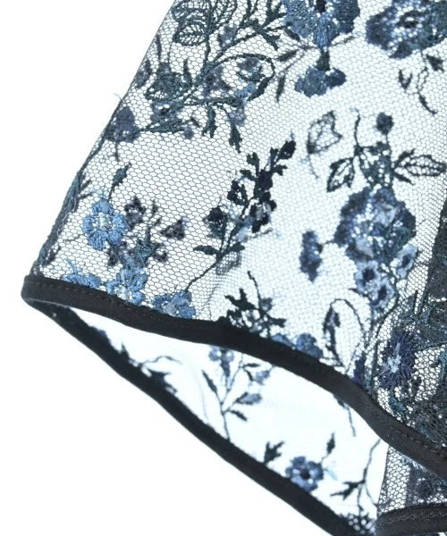 UNITED TOKYO JAPAN. BlackxBlue Semi Sheer Flower Pattern Blouse