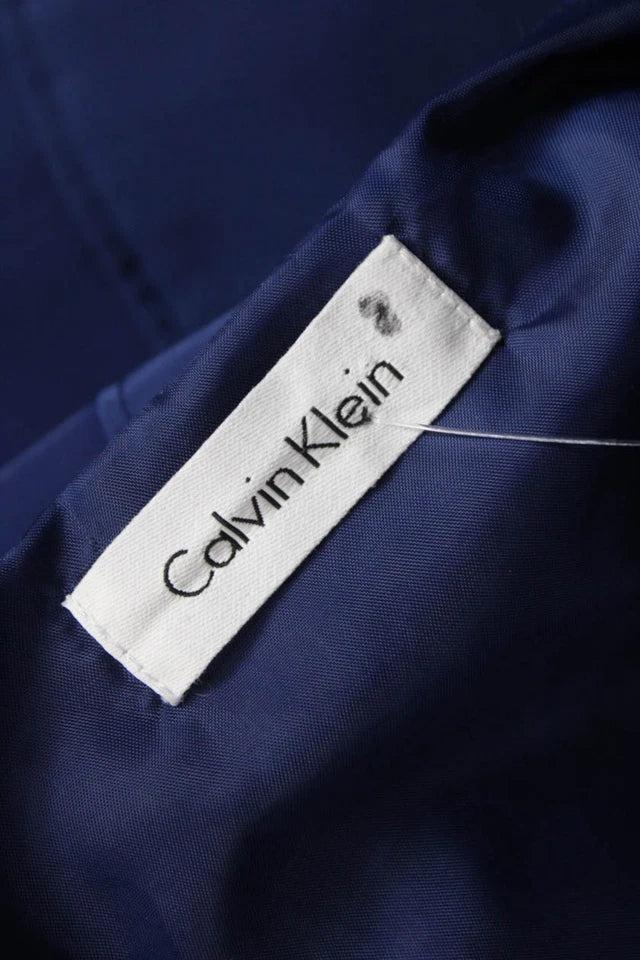 Calvin Klein NY.  Blue Boat Neck A-Line Knee Length Dress