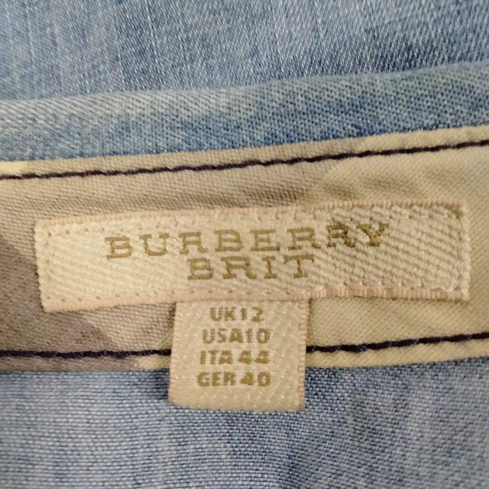 Burberry Brit UK. Cotton Belted Denim Sleeveless Dress