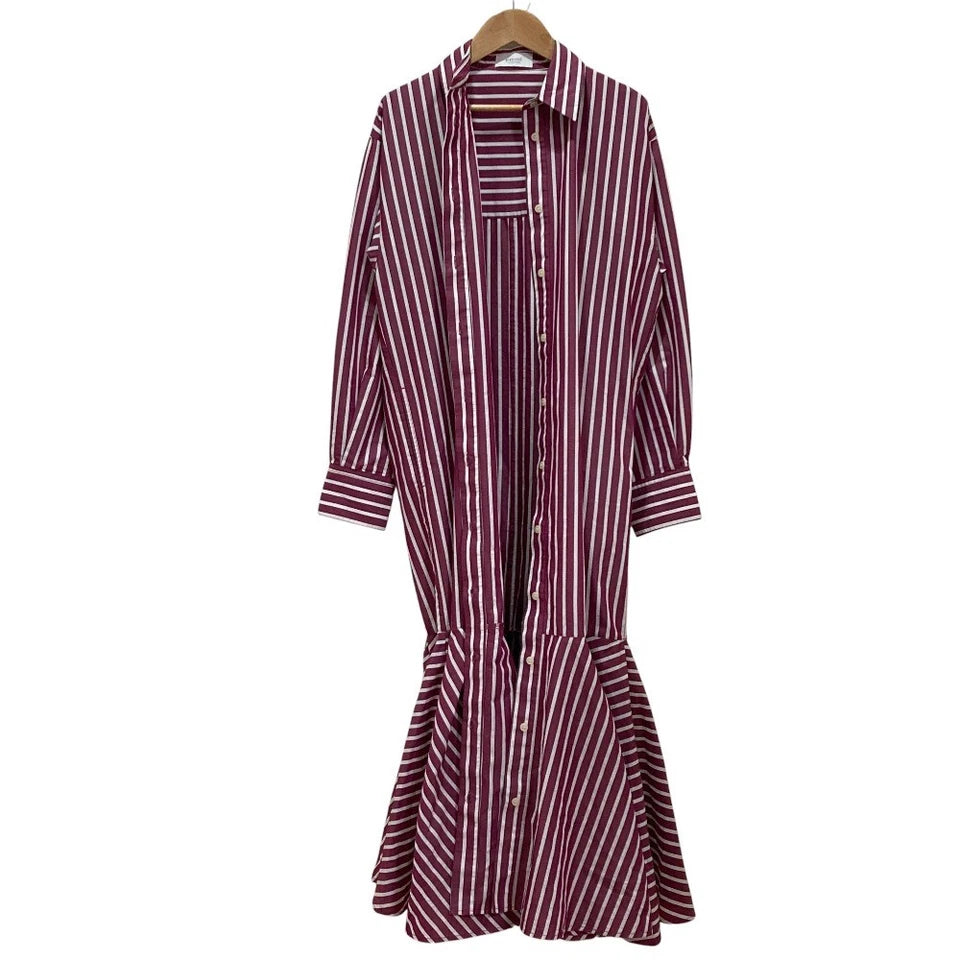 emmi Japan. 22AW Collection Bordeaux Flared Shirt Dress