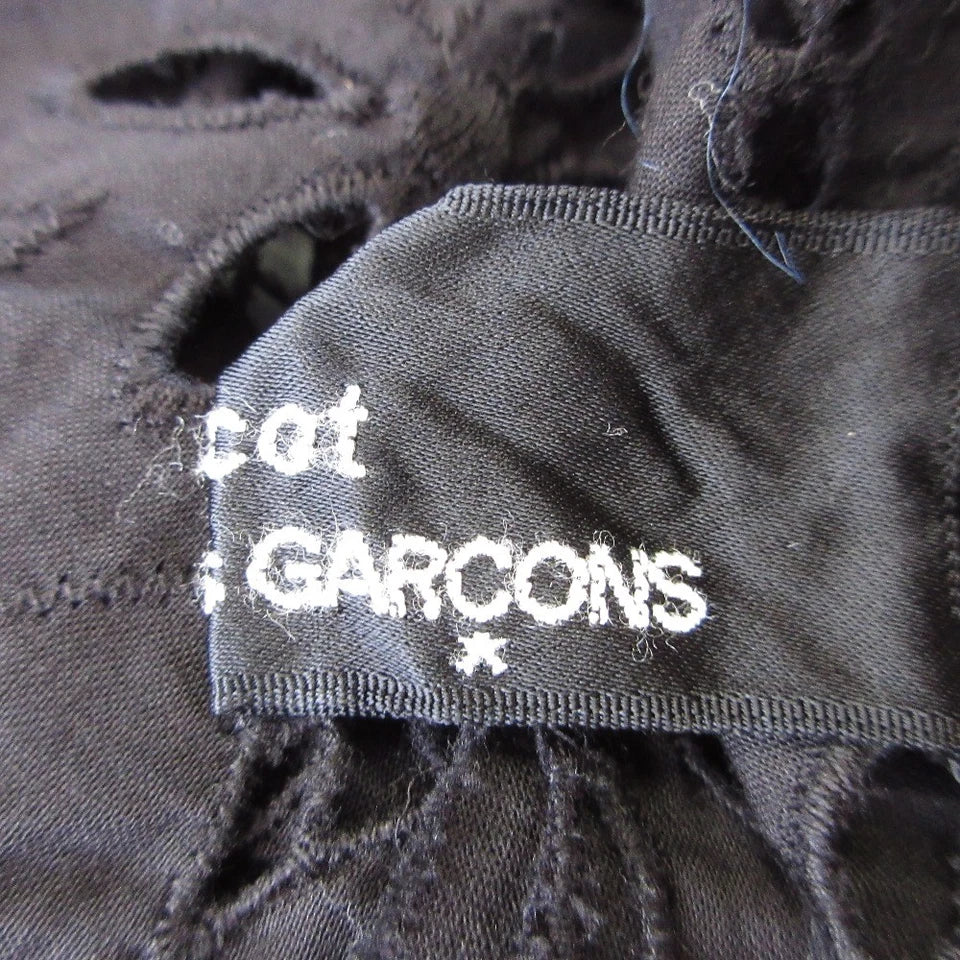 COMME des GARCONS JAPAN. TRICOT. Black Cutwork Sleeveless Dress