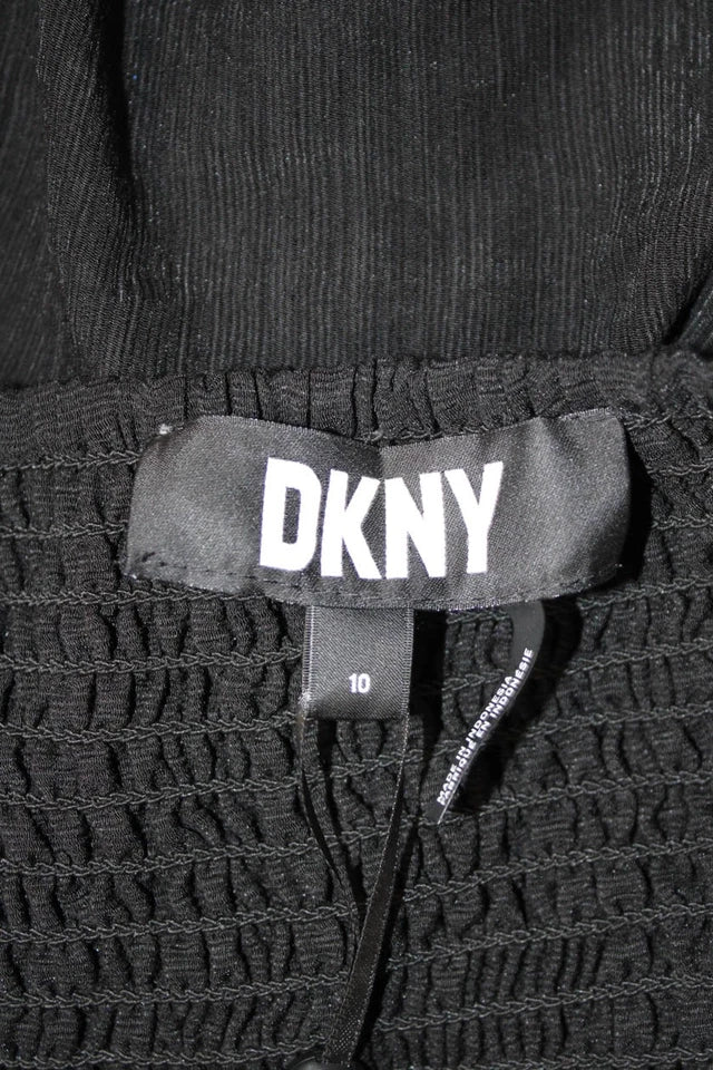 DONNA KARAN. DKNY. Black Rayon Maxi Full Length Sundress