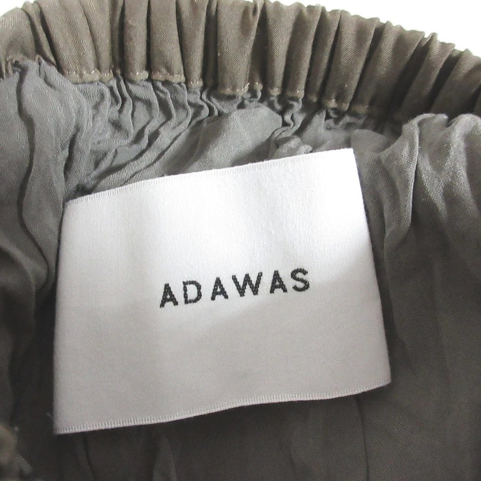 ADAWAS JAPAN. Gray/Brown Poly/Rayon Double Pleated Maxi Skirt