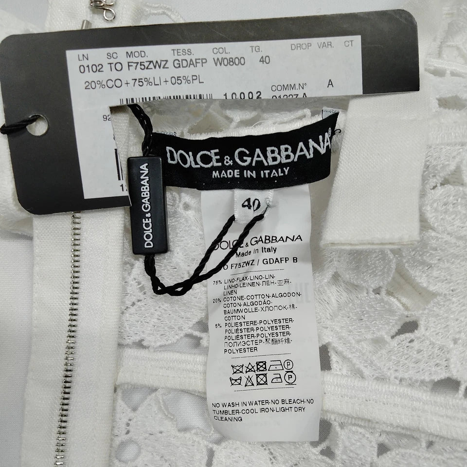 DOLCE&GABBANA ITALY. NEW W/TAGS Lace Linen Cotton Polyester Top