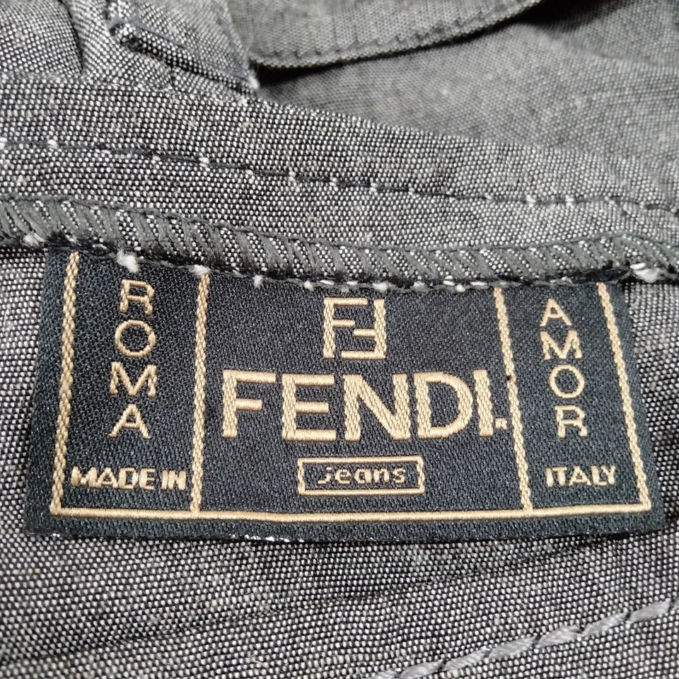 Fendi Italy. Vintage Gray Rayon/Linen Dress