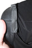 Donna Karan NY. Black Sleeveless Viscose/Rayon Blend Leather Trim Rouched Mini Dress