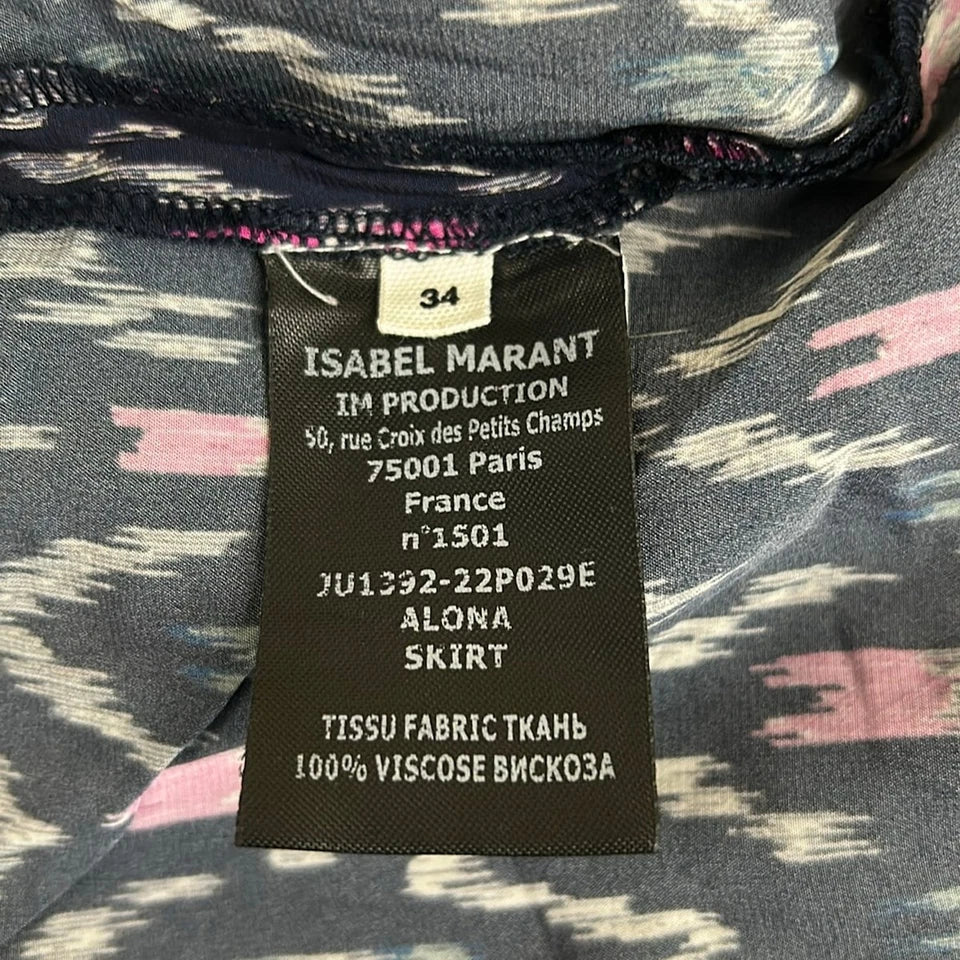 ISABEL MARANT ETOILE PARIS. Black Pink Multi Color Skirt