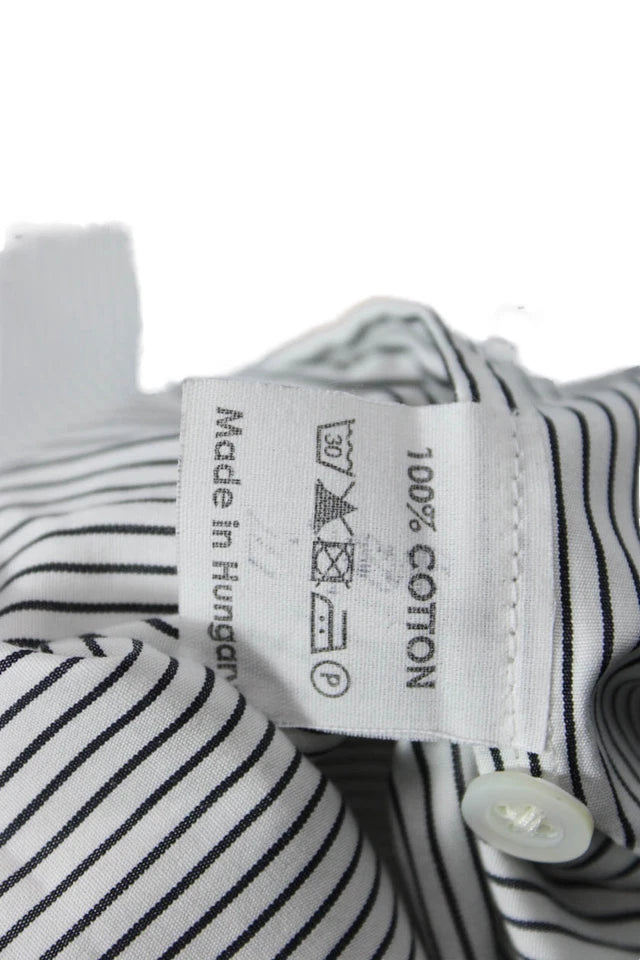 Dries Van Noten, Black Cotton Striped Button-Up Shirt
