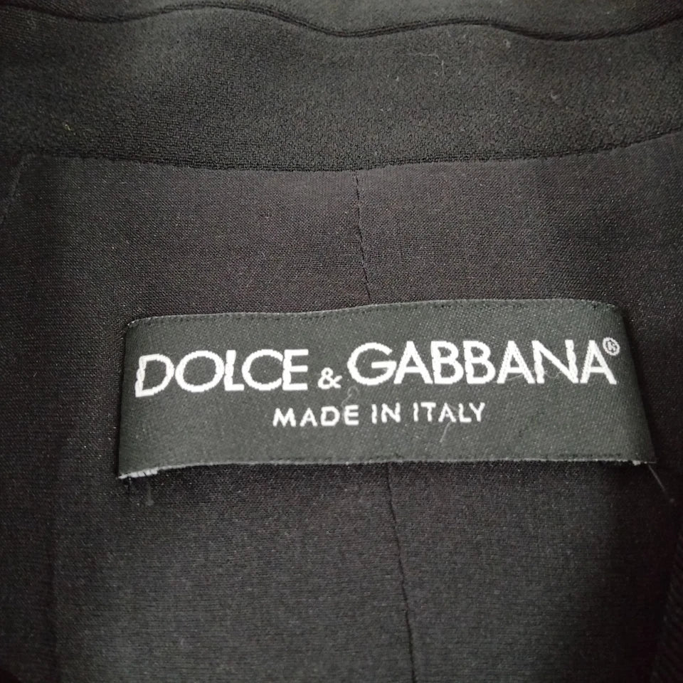 DOLCE&GABBANA ITALY. Black Rayon Acetate Silk Coat