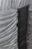 Alberta Ferretti Italy. Gray Textured One Sleeve Ruched Zip Pencil Dress