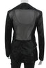 Donna Karan. Black Collared Button Cotton/Nylon Long Sleeve Blazer