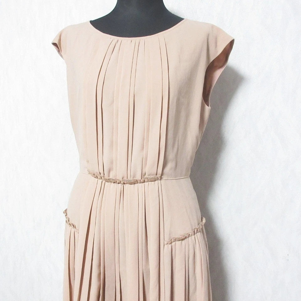 ANAYI JAPAN. Pink, Beige Sleeveless Dress