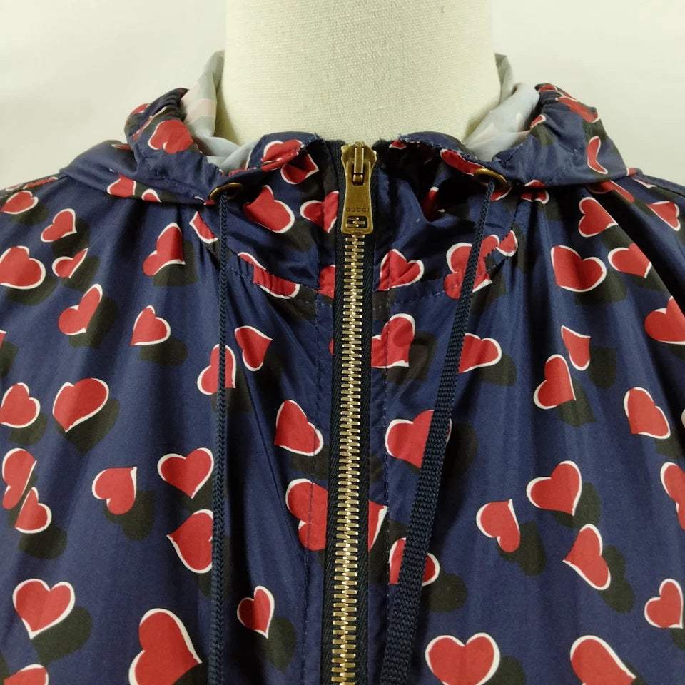 Gucci Italy. Vintage Blue/Red PolyTech Jacket w/Hood