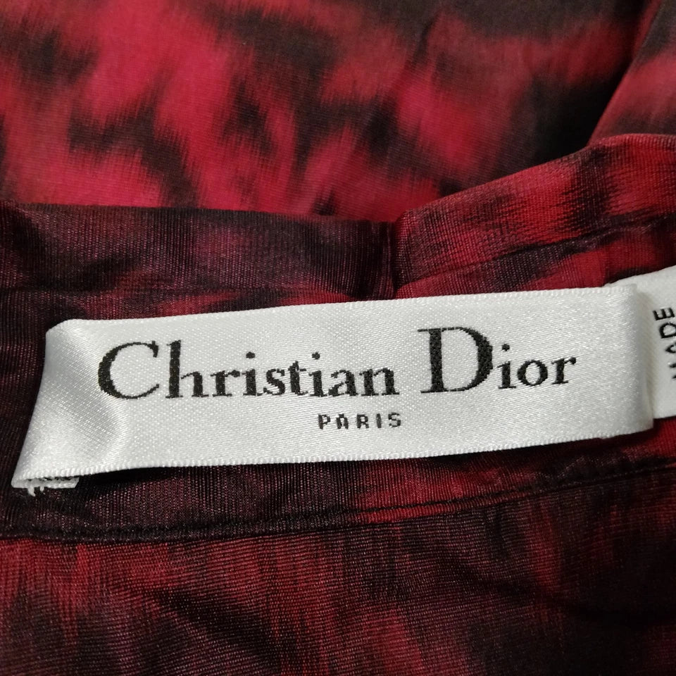Christian Dior Paris. Vintage Reds Abstract Silk Top