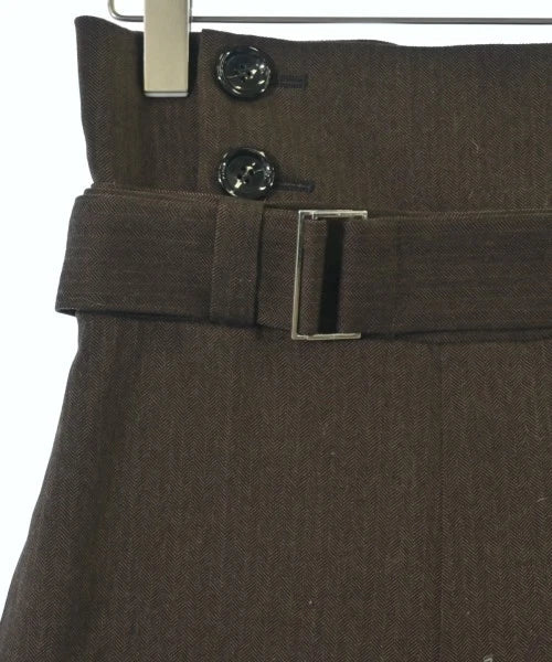 UNITED TOKYO JAPAN.  Brown Herringbone High Waisted Belted Pants