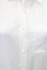 ACNE Studios Sweden. White Vegan Silk Long Sleeve Button Down Blouse
