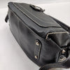 FERRAGAMO ITALY. Black Pebbled Leather Long Strap Shoulder Bag