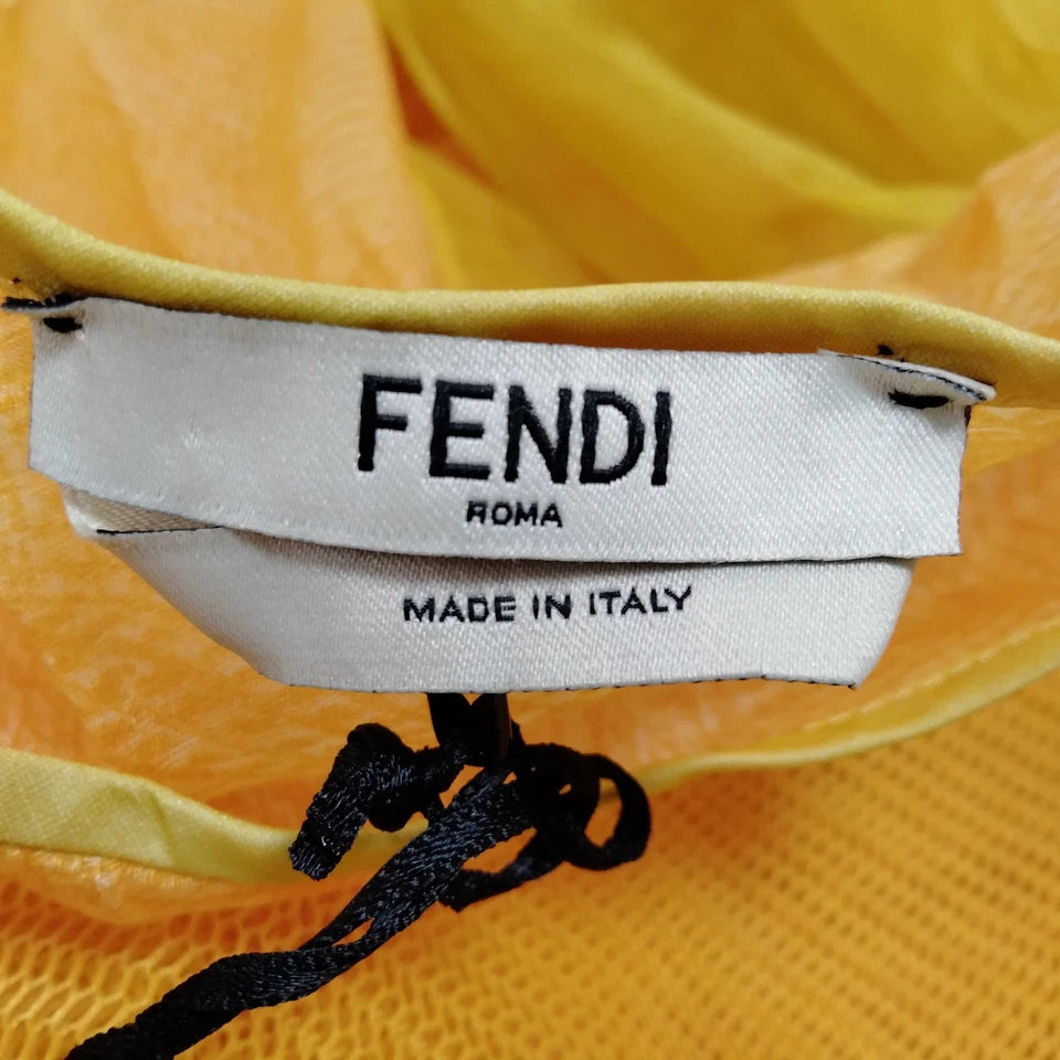 Fendi Italy. Vintage Silk Polyester w/Scarf/Sash Dress