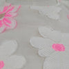 Chloe Paris. White, Pink Floral Silk/PolyTech/Cotton Dress