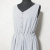 ef-de JAPAN. Cotton Sleeveless White/Navy Striped Dress