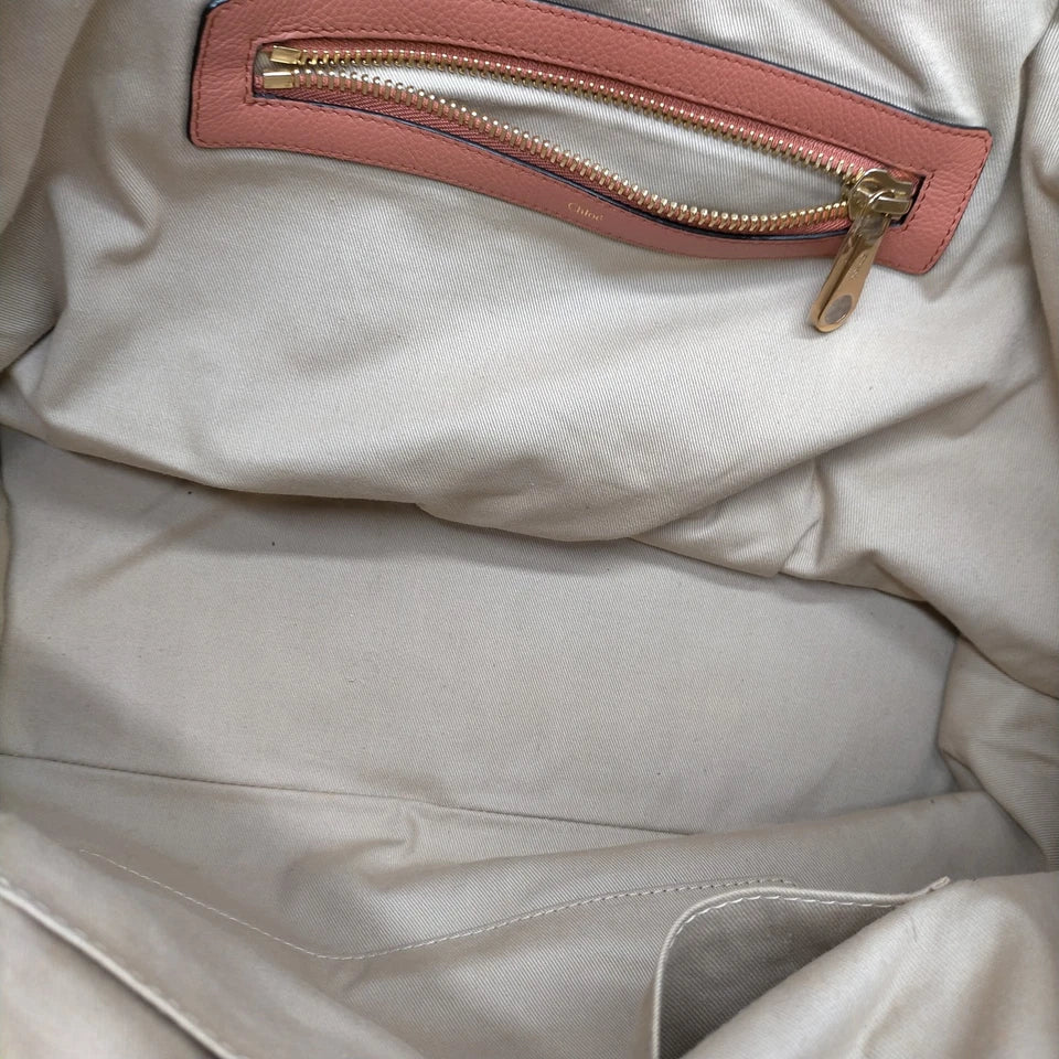 Chloe Paris. Burnt Sienna Color Leather Rare Zipper Shoulder Bag / Tote Bag