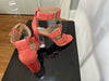 Calvin Klein NY. Orange Leather/Lucite Heels Size 39  US 9
