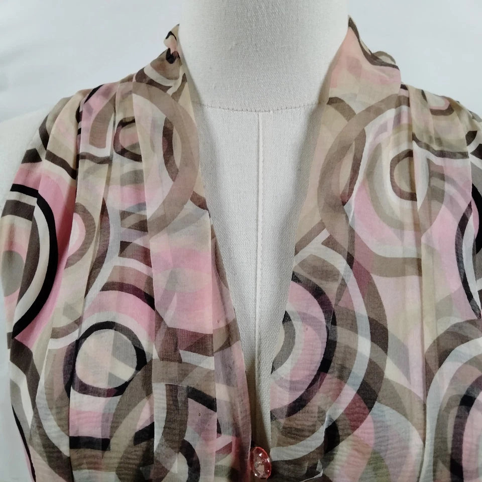 Chanel Paris. Vintage Abstract Prink Silk Blouse