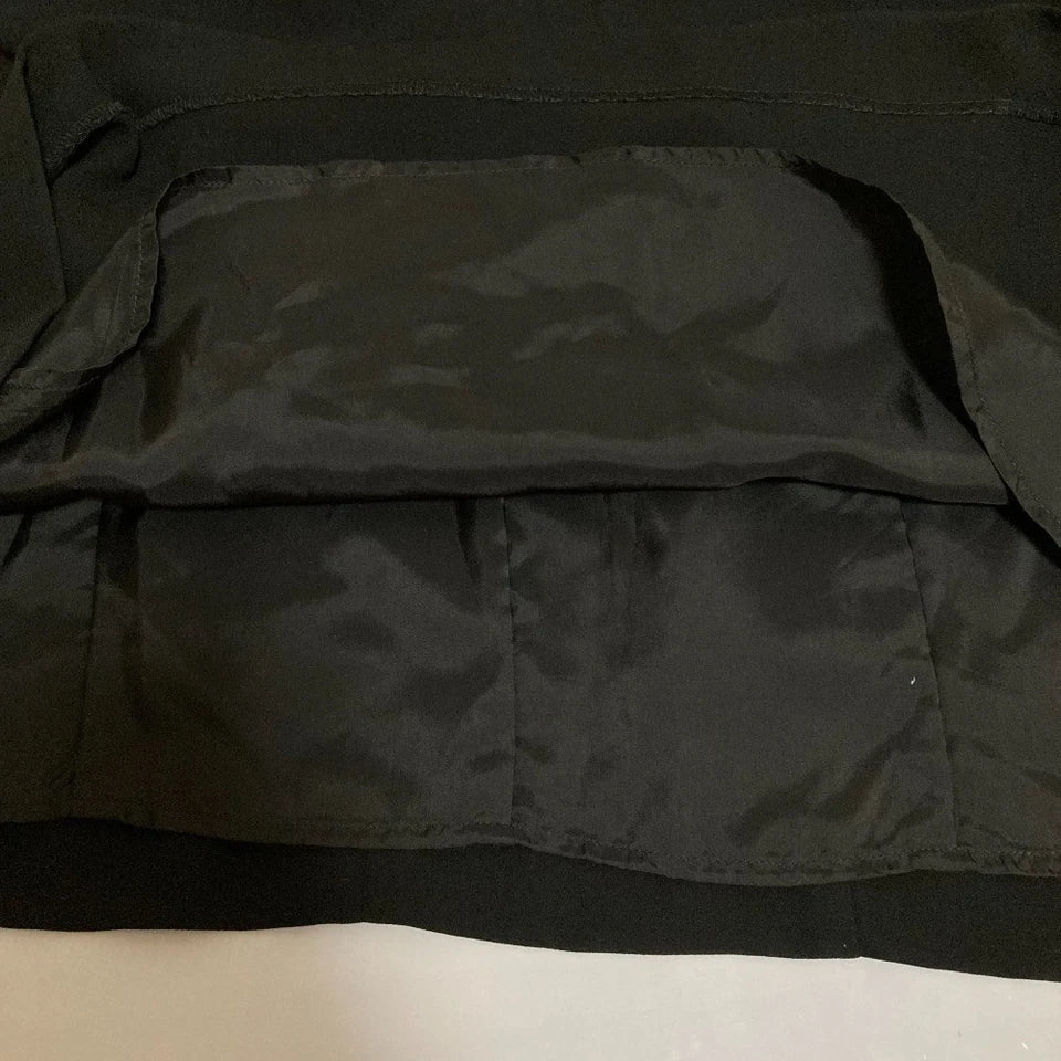 MUVEIL WORK JAPAN. Black Ribbon Cape Dress