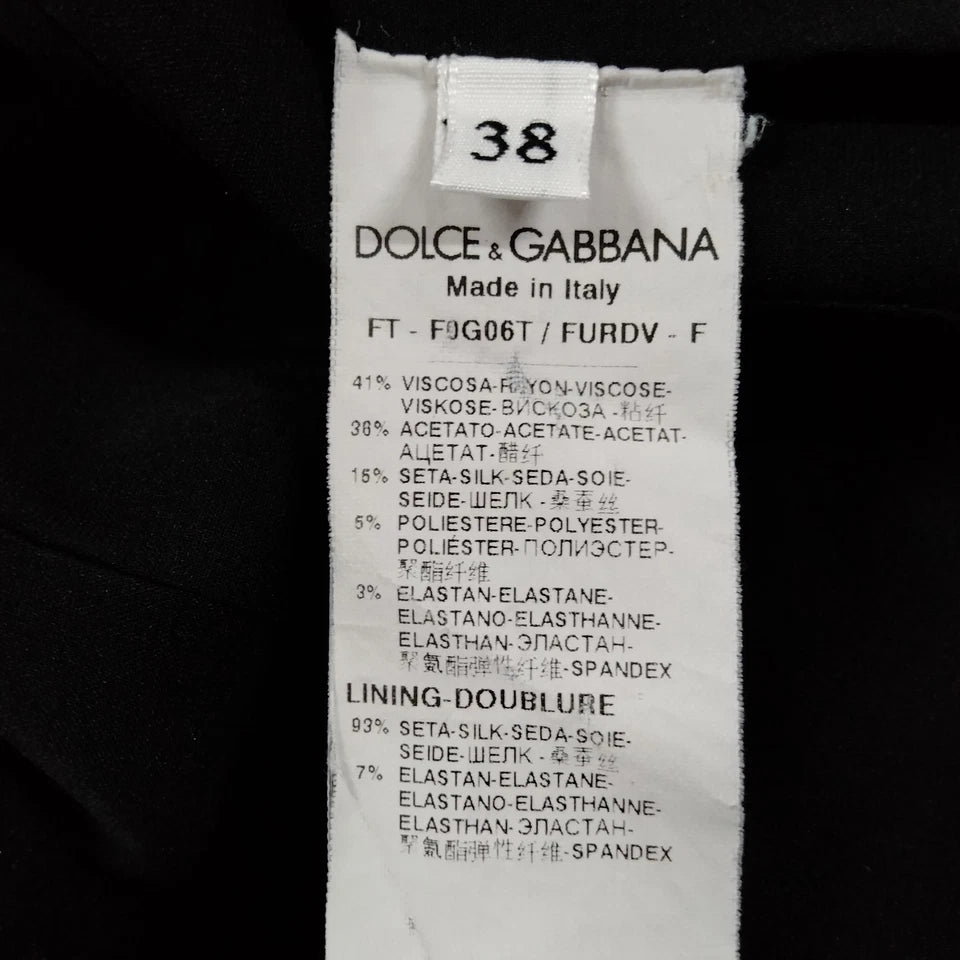 DOLCE&GABBANA ITALY. Black Rayon Acetate Silk Coat