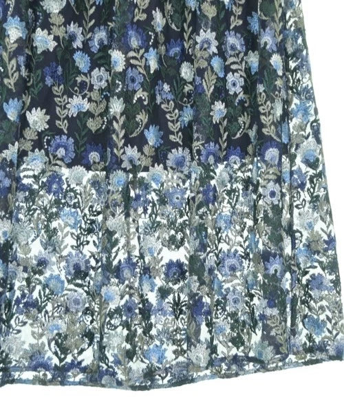 LOKITHO JAPAN. Blue x Green (Flower Pattern) Long/Maxi Length Skirts
