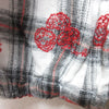 AS KNOW ANY WEAR JAPAN. Gray and Red Check Embroidered Long Sleeve Dress