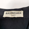Balenciaga Paris. Black/White Rayon Polyurethane Acetate Dress Button Accents