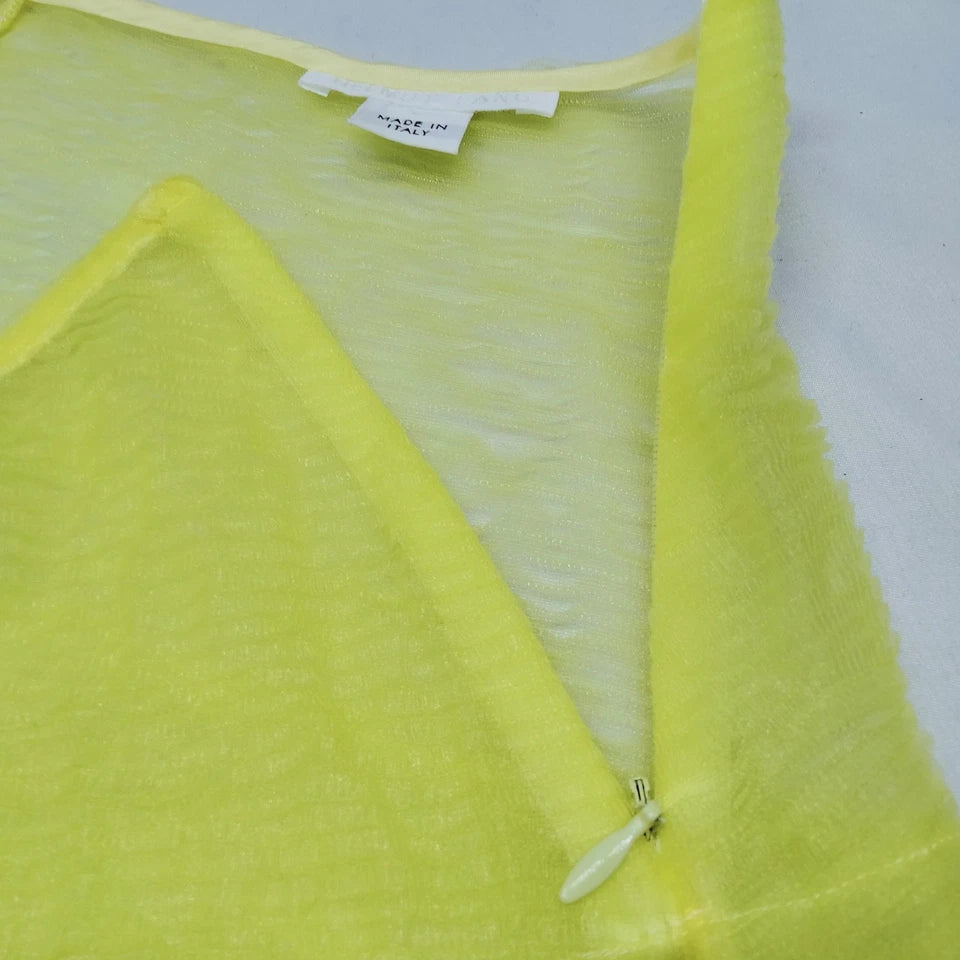 HELMUT LANG NY. Vintage Neon Yellow Nylon Polyurethane Skirt
