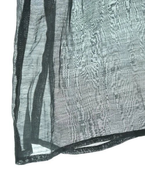 NOBLE JAPAN. Black Semi Sheer Linen Blend Blouse