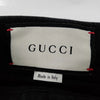 Gucci Italy. UNISEX Black Cotton Polyurethane Red Stripe Gucci Logo Pants
