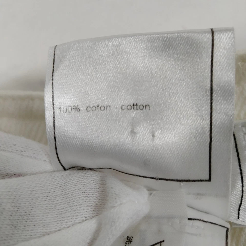 Chanel Paris. Vintage White Cotton Belted Logo Skirt