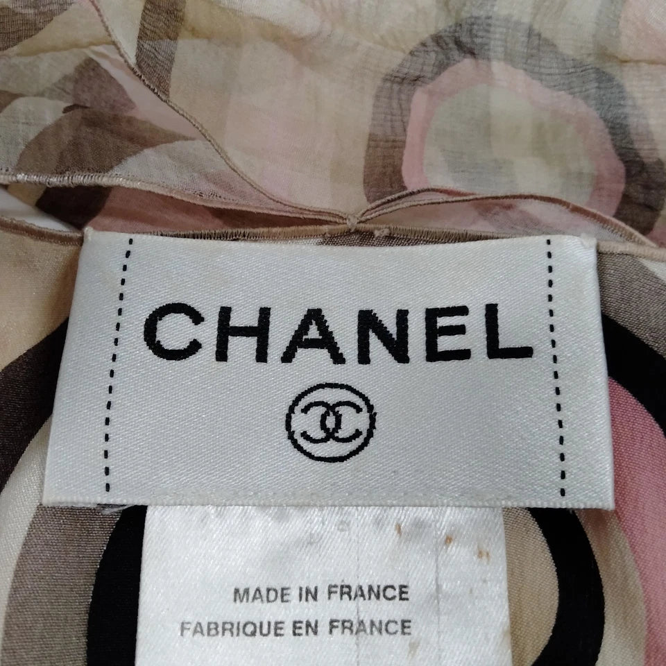 Chanel Paris. Vintage Abstract Prink Silk Blouse