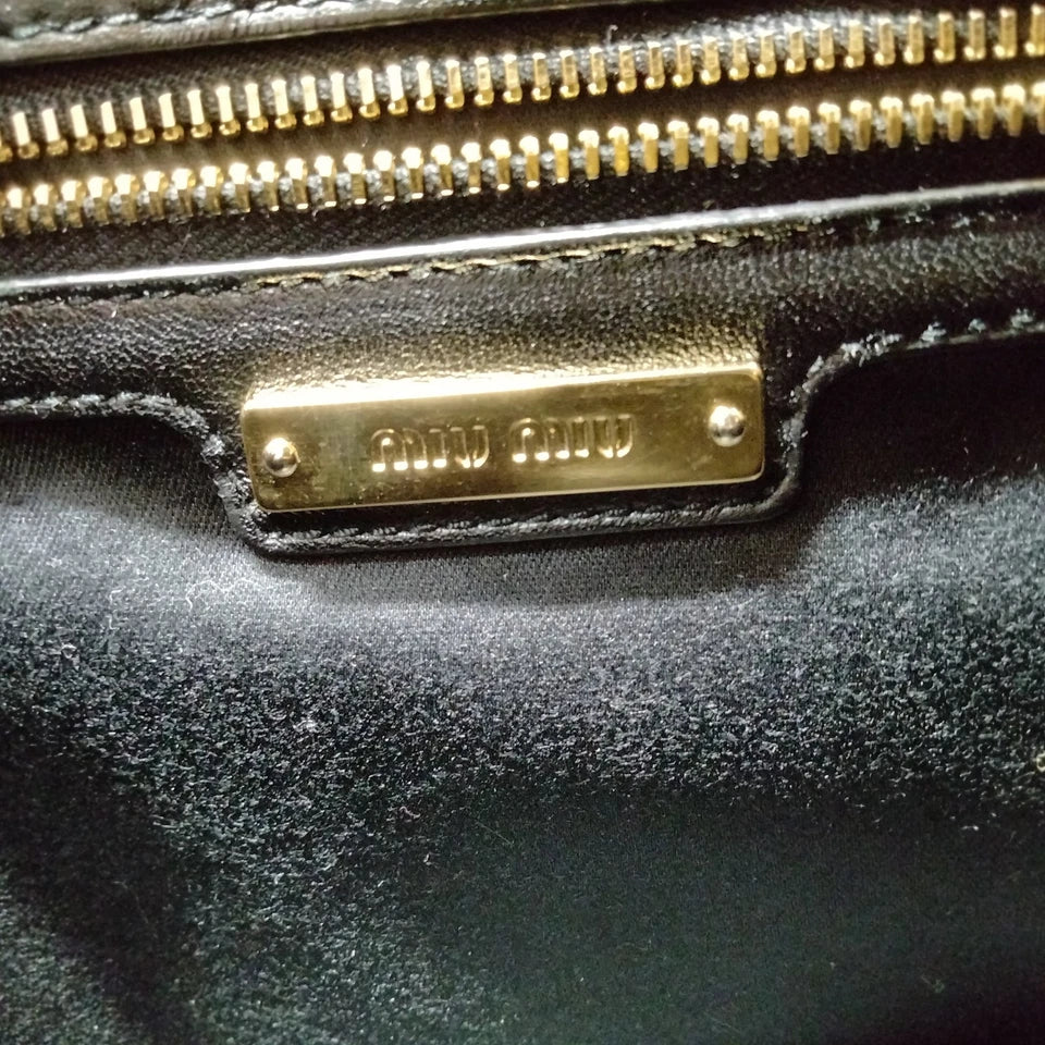 Miu Miu Italy. Black Leather Shoulder Bag / Crossbody/Tote Bag
