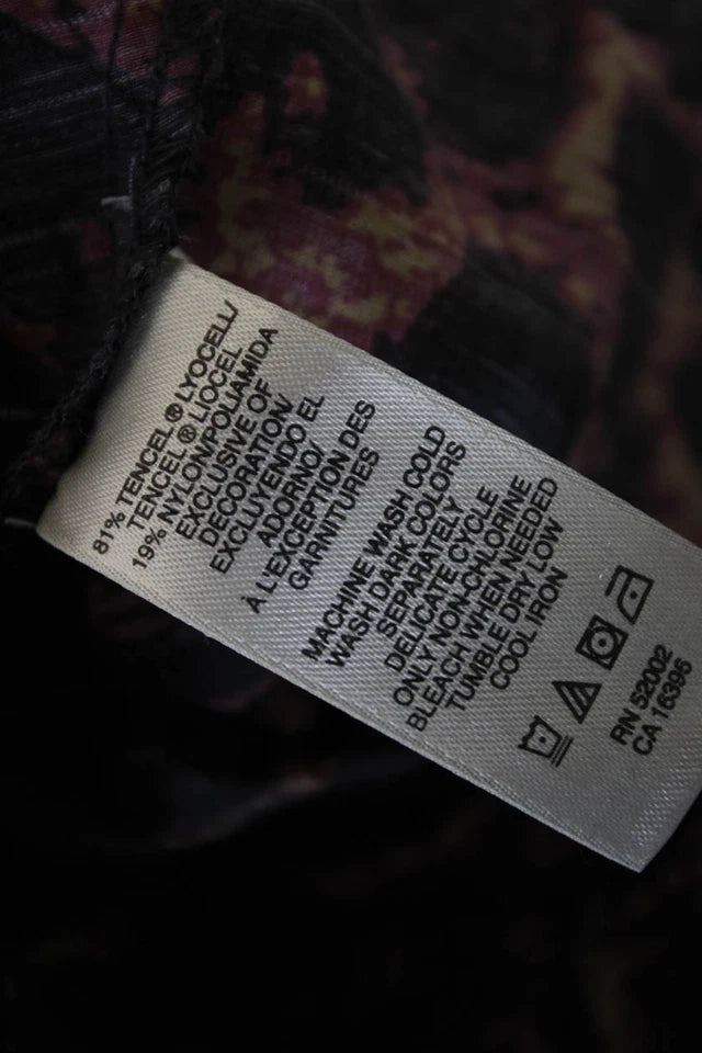 DONNA KARAN DKNY Jeans NY. Multi-Color  Animal Print Collared Long Sleeve Blouse
