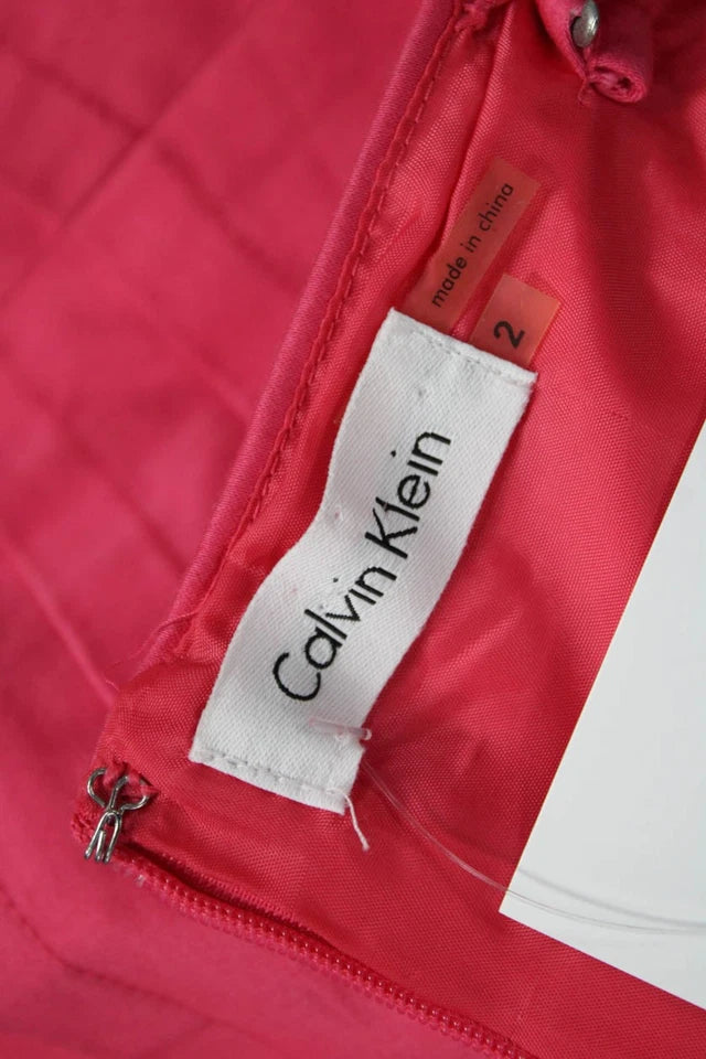 Calvin Klein NY. Pink Sheath Dress Pink Sleeveless Round Neck Dress