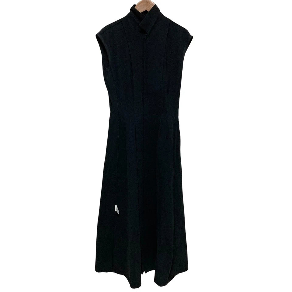 Yohji Yamamoto Y'S JAPAN.  Vintage Black Sleeveless Shirt Dress