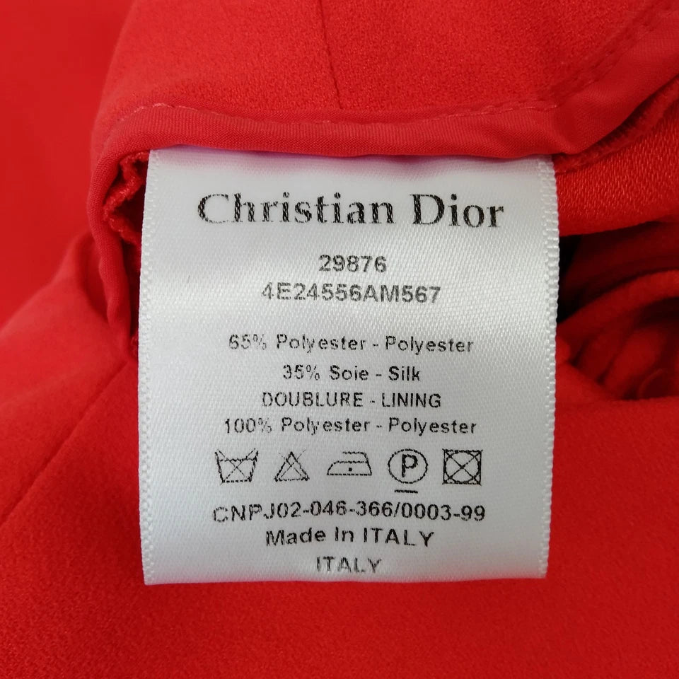 Christian Dior Paris. Vintage Red Silk Blend Dress
