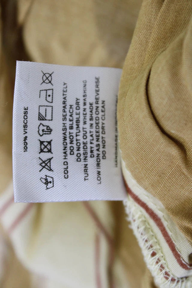 Faithfull. Vintage Viscose Beige Striped Slip Sundress