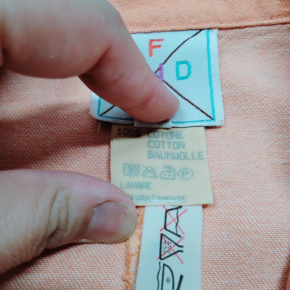 Fendi Italy Orange Belted Cotton Dress