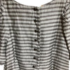 ADORE JAPAN. Grey Puff Sleeve Striped Linen Dress